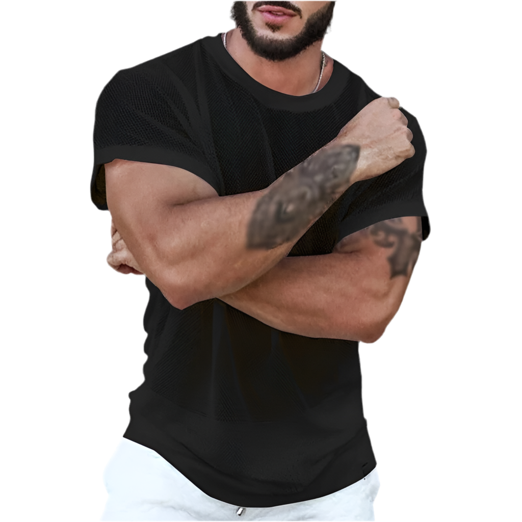 O Neck Short Sleeve Mesh Transparent Tee Top Breathable T Shirt