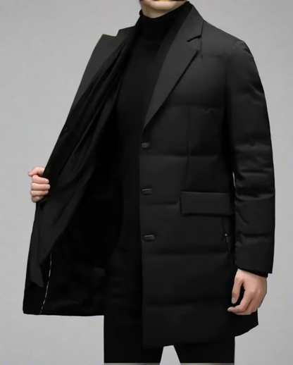 Mid-Length Suit Collar Thick down Jacket