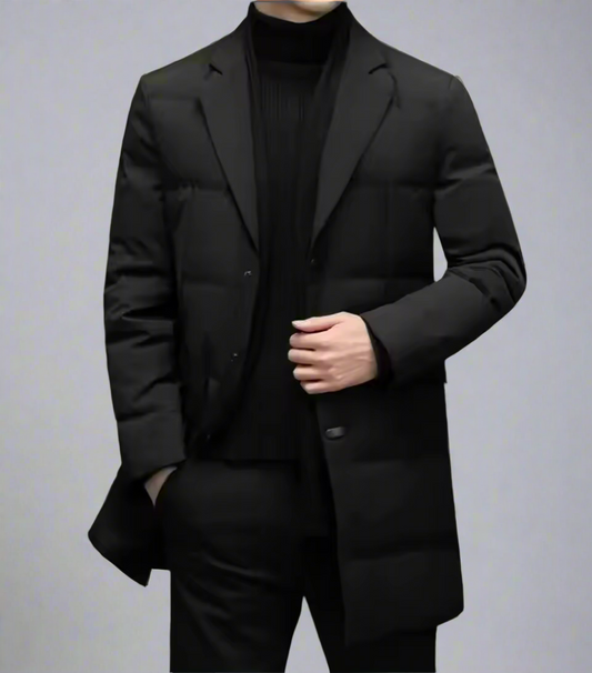 Mid-Length Suit Collar Thick down Jacket