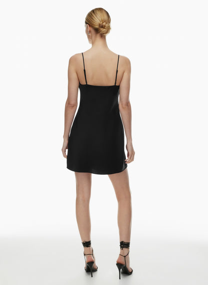 Cowlneck Slip Mini Dress