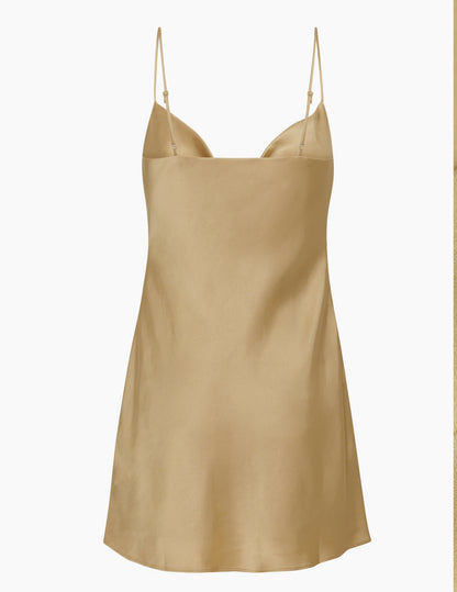 Cowlneck Slip Mini Dress