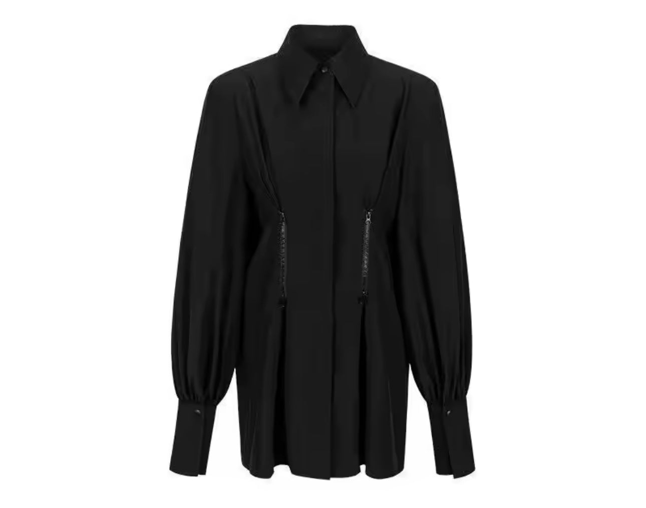 Deeptown Black Long Sleeve Shirt Tunic Blouse