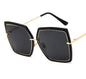 Oversized Sunglasses Metal Square Eyewear Shades Big Sun Glasses