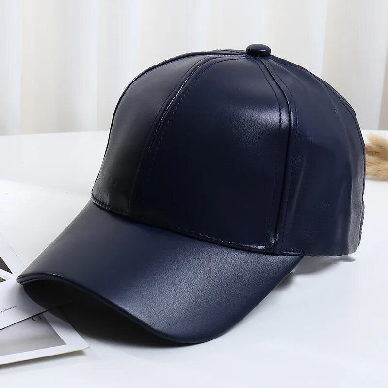 Sports leather baseball cap