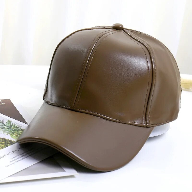 Sports leather baseball cap