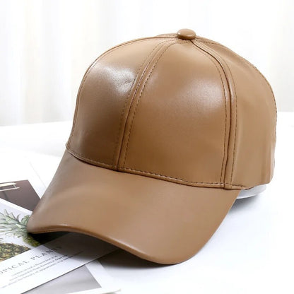 Sports leather baseball cap