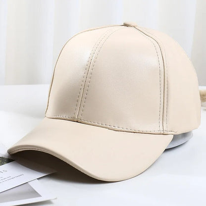 Sports leather baseball cap