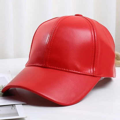 Sports leather baseball cap