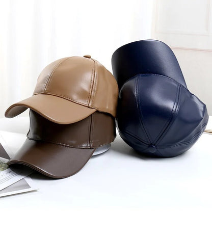 Sports leather baseball cap