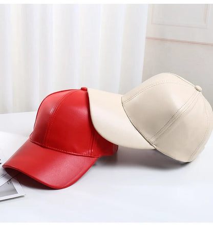 Sports leather baseball cap