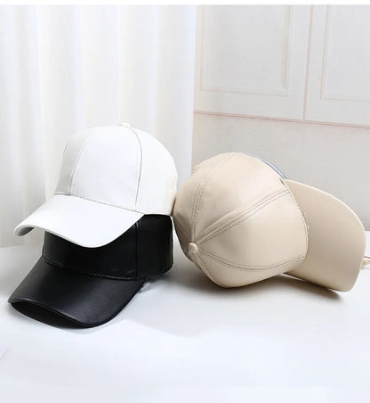 Sports leather baseball cap