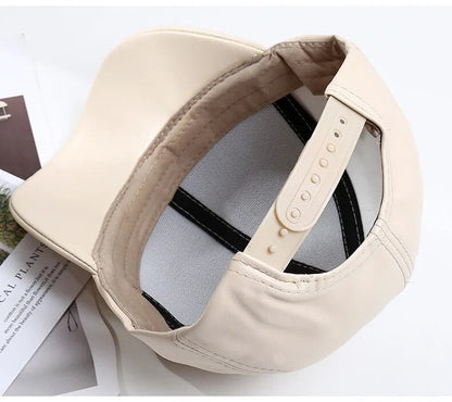 Sports leather baseball cap