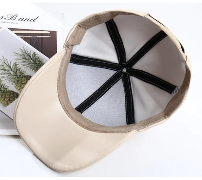 Sports leather baseball cap