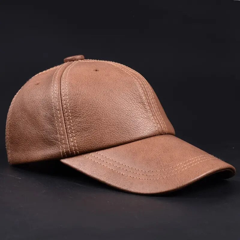 Leather baseball cap