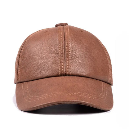 Leather baseball cap