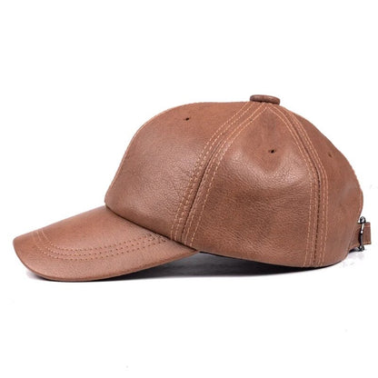 Leather baseball cap