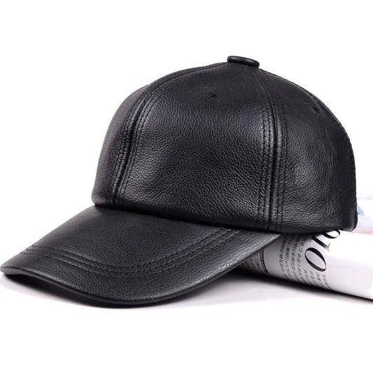 Leather baseball cap