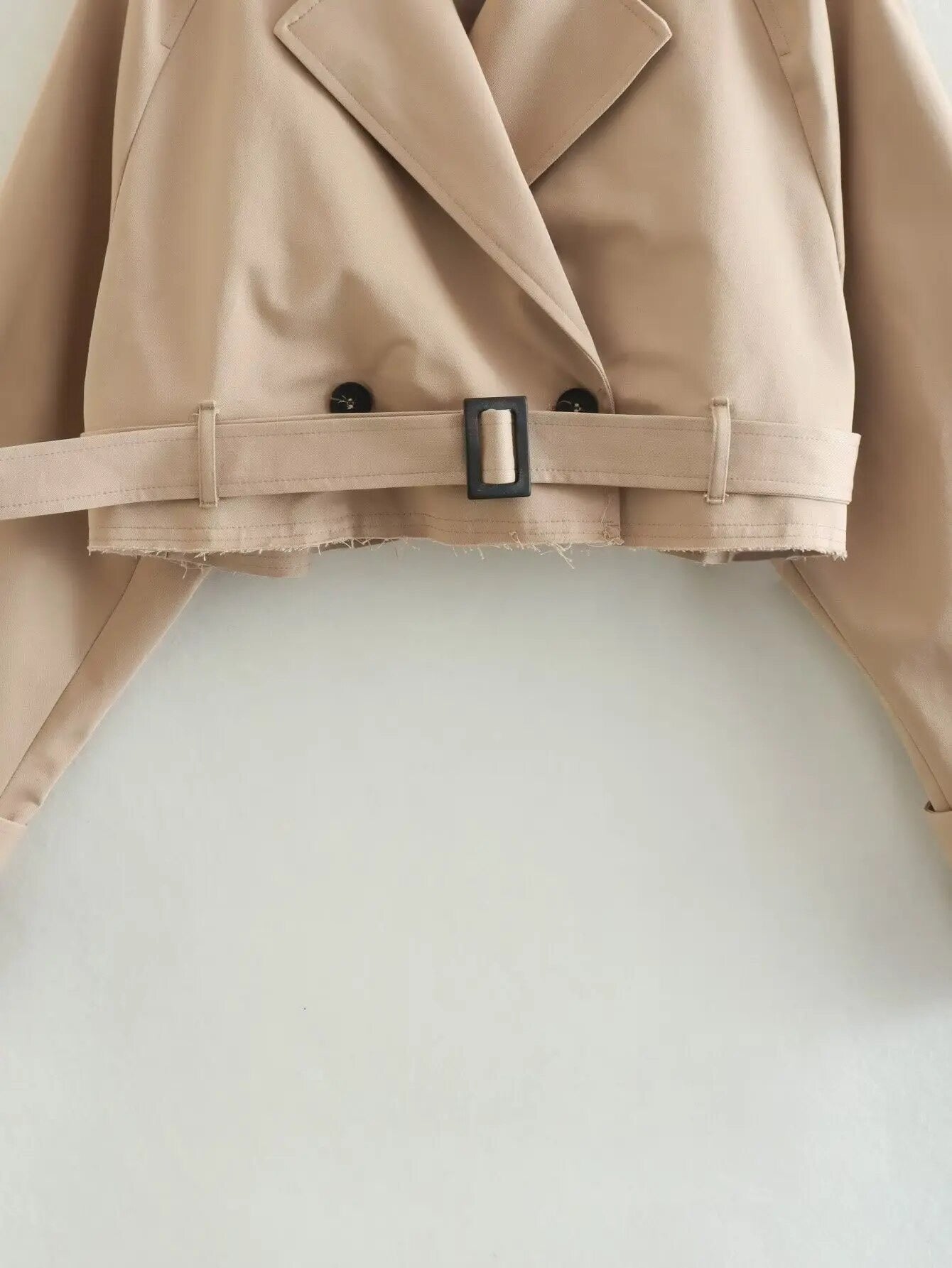 Trench Long Sleeve Cropped Jacket