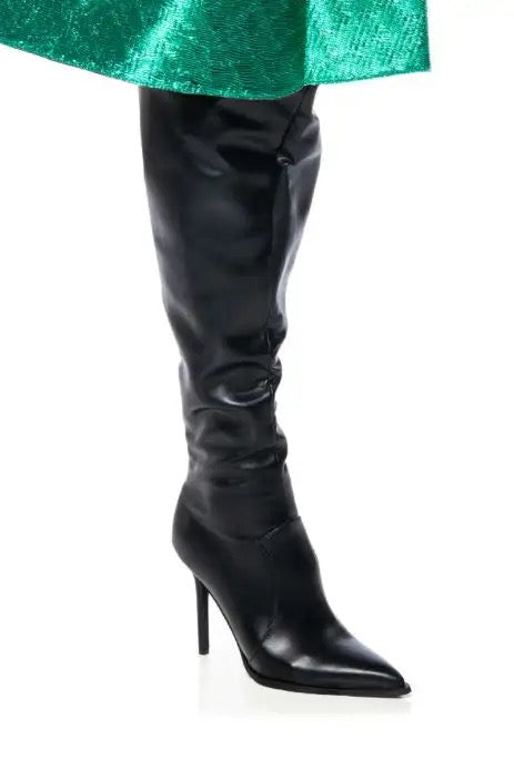 Pointed Toe Stiletto Over The Knee Zipper Long Boots