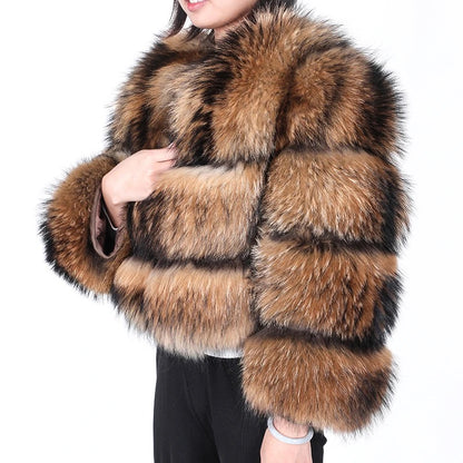 Winter Thick Coat Natural Fox Fur