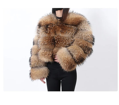 Winter Thick Coat Natural Fox Fur