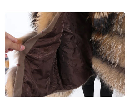 Winter Thick Coat Natural Fox Fur