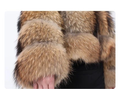 Winter Thick Coat Natural Fox Fur