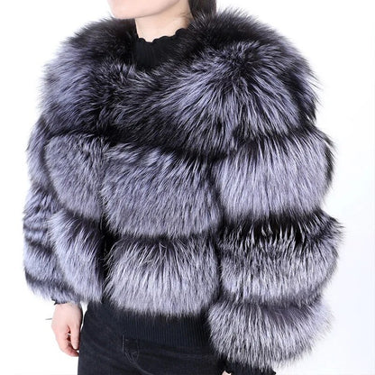 Winter Thick Coat Natural Fox Fur