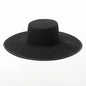 Classical Unisex Wide Brim Splice Two Tone Wool Fedora Wide Brim Red Black Derby Dress Hat