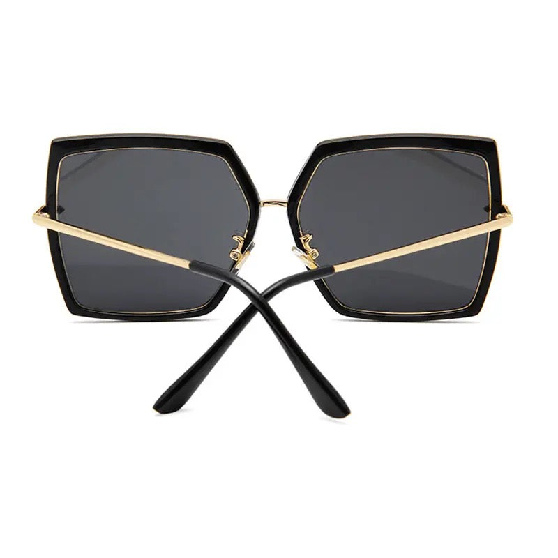 Oversized Sunglasses Metal Square Eyewear Shades Big Sun Glasses