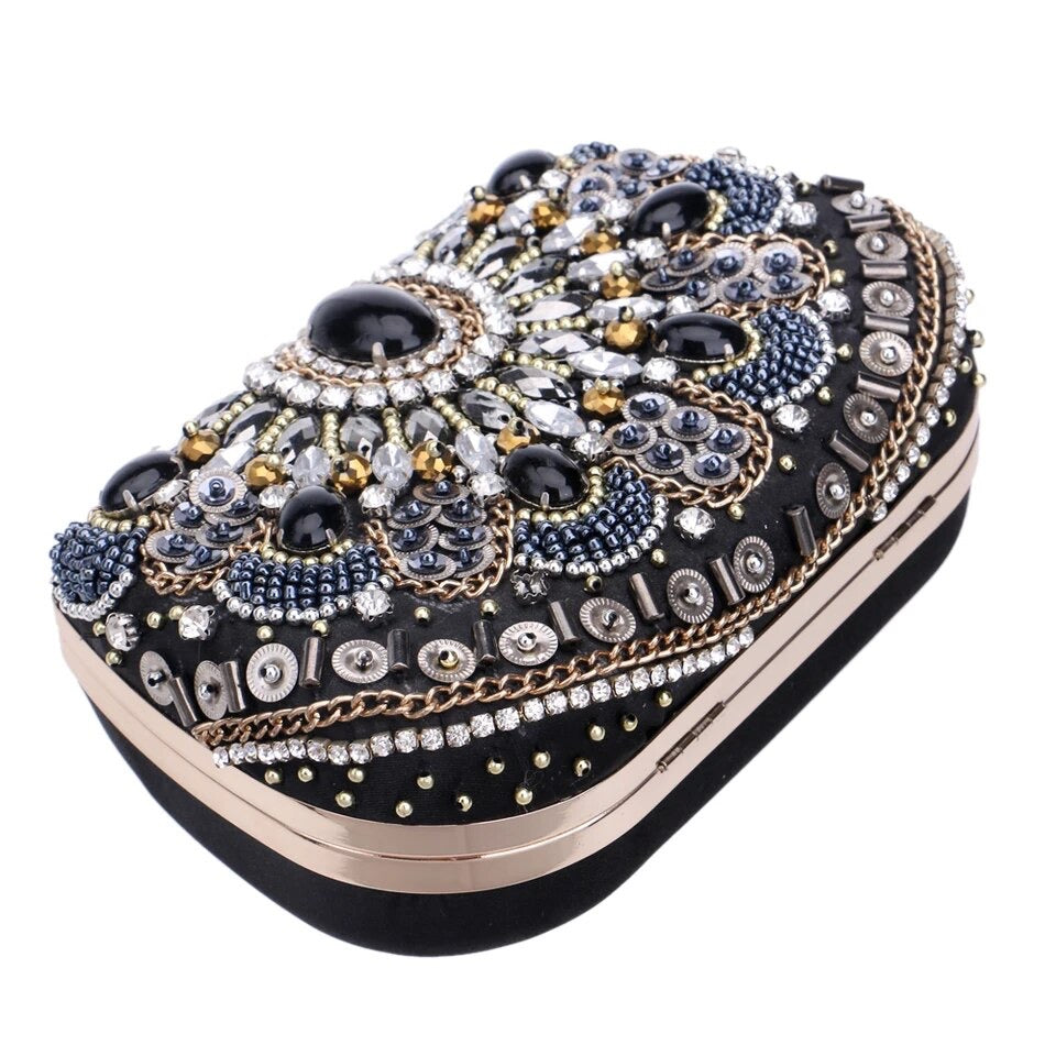 beaded embroidery purse clutch bag