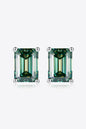 2 Carat Moissanite Stud Earrings in Green