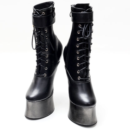 High Ankle Lace Up Pony Boot