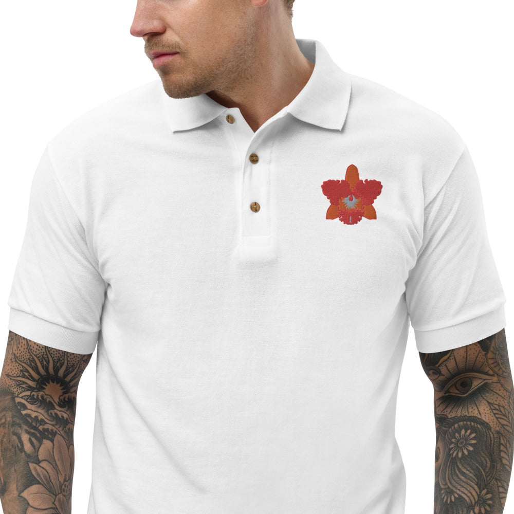 Cattleya Embroidered Polo Shirt
