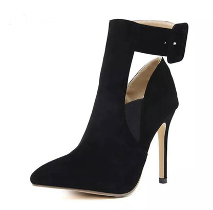 Pointed Toe Ankle Strap Buckle.