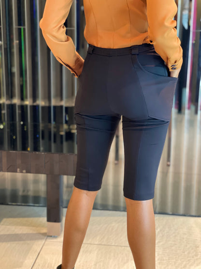 High Waist Plunge  Pocket Shorts