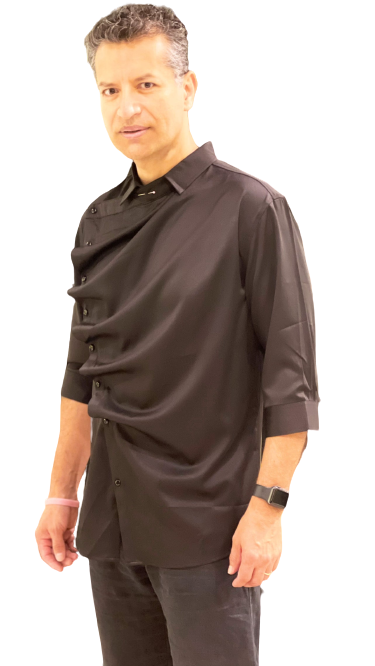 Draped Cowl Collar Quarter Sleeve Shirt