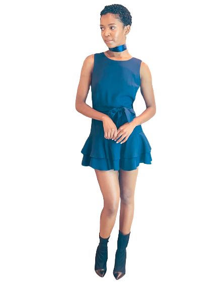 Double-Flounce Mini Dress