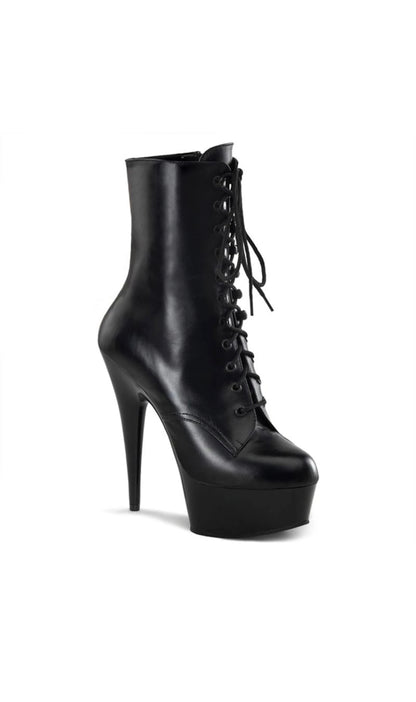 Matte of Lace Up Platform Short Boots.